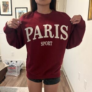 Maroon Paris Sport Crewneck Sweatshirt